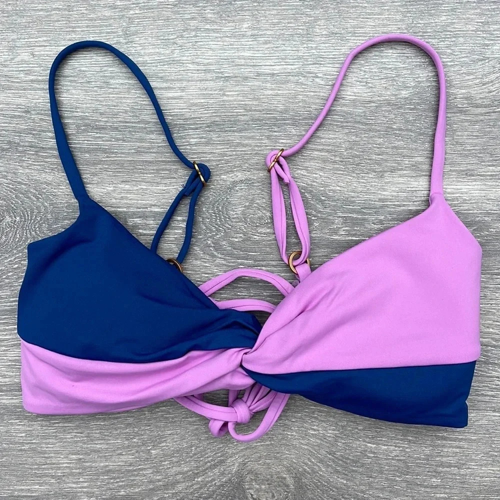L*Space Ringo Twist Colorblock Bikini Top & Nancy Lee Bottoms, indigo-rosebud - Picture 6 of 16